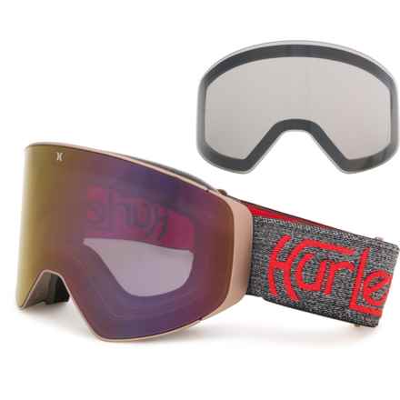 Hurley Visage Magnetic Interchangeable Ski Goggles - Extra Lens in Black/Red  / Grey Tint