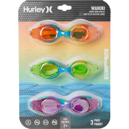 Hurley Waikiki Junior Swim Goggles - 3-Pack (For Boys and Girls) in Multi