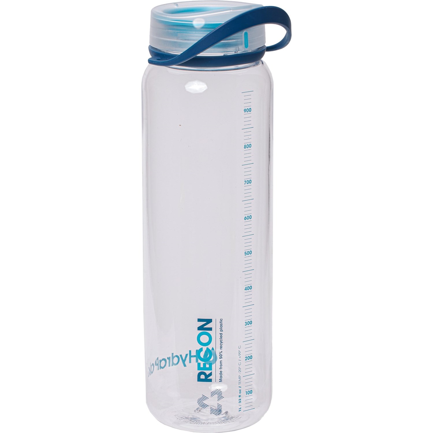 Hydrapak Recon 1L Bottle - Clear Navy Cyan