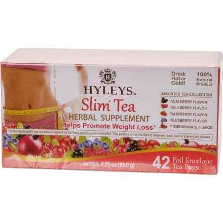 Hyleys Flavored Slim Tea Herbal Supplement Tea Assortment - 42-Pack in Multi