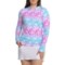 IBKUL Hooded Shirt - UPF 50+, Long Sleeve in Jesse Hot Pink/Turq