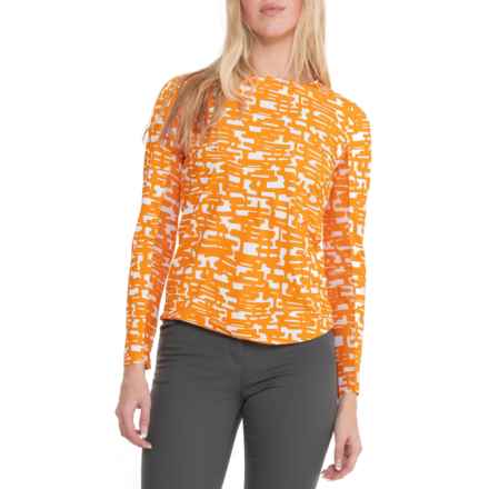 IBKUL Juno Print Shirt - UPF 50+, Long Sleeve in Juno Orange Peel/Wht