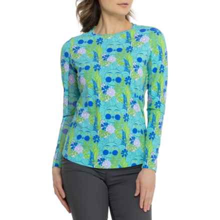 IBKUL Juno Print Shirt - UPF 50+, Long Sleeve in Nadia Jade/Lime