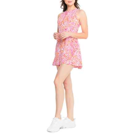 IBKUL Naomi Tennis Dress with Shorts - UPF 50+, Sleeveless in Naomi Hot Pink/Cp