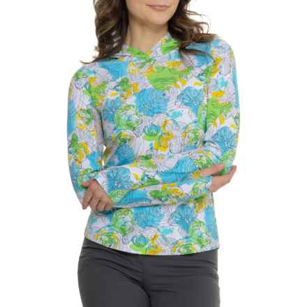 IBKUL Print Hoodie - UPF 50+ in Paddy Lime Multi