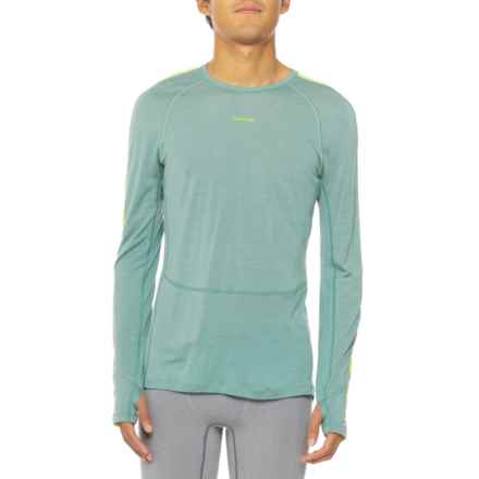 Icebreaker 125 ZoneKnit Crew Neck Base Layer Top - Merino Wool, Long Sleeve in Cloud Ray/Hyper/Cb
