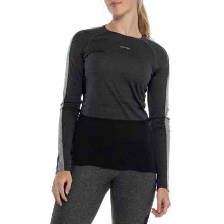 Icebreaker 125 ZoneKnit Crewe Base Layer Top - Merino Wool, Long Sleeve in Jet H/Blk/M/Cb