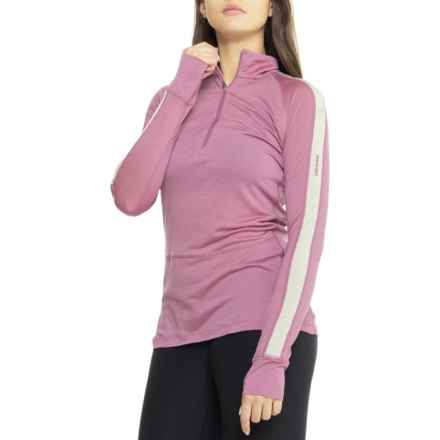 Icebreaker 125 ZoneKnit Zip Neck Base Layer Top - Merino Wool, Long Sleeve in Deco/Ashen/Cb