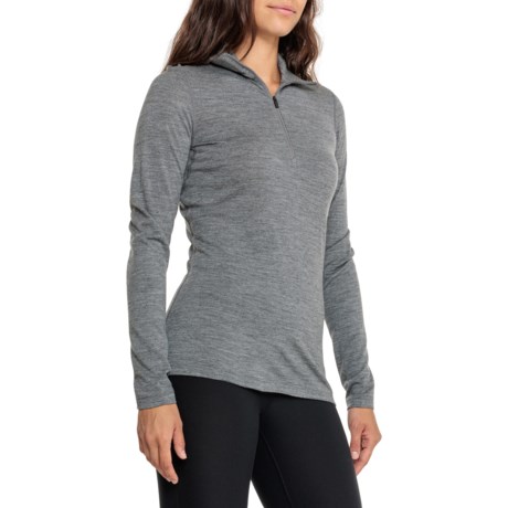 Icebreaker 200 Oasis Base Layer Top - Merino Wool, Zip Neck, Long Sleeve in Gritstone-013