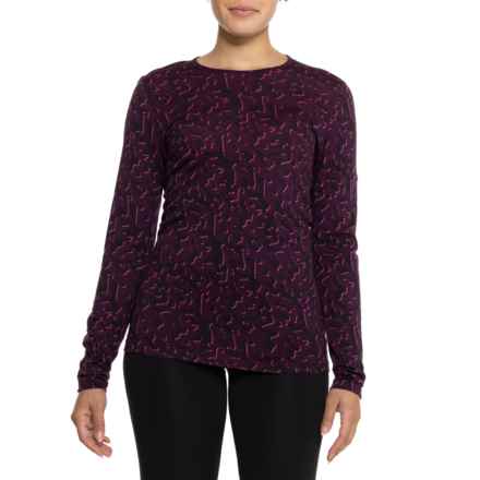 Icebreaker 200 Oasis Macro Forms Base Layer Top - Merino Wool, Long Sleeve in Tempo/Black/Nightshad/Aop