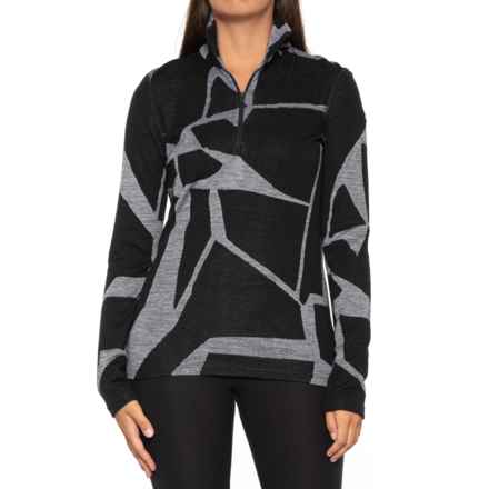 Icebreaker 250 Vertex Landscapes Thermal Shirt - Merino Wool, Zip Neck, Long Sleeve in Black/J