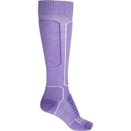 Icebreaker Anatomic Medium Cushion Ski Socks - Merino Wool, Over the Calf (For Women) in Magic/Snow/Purple Gaze