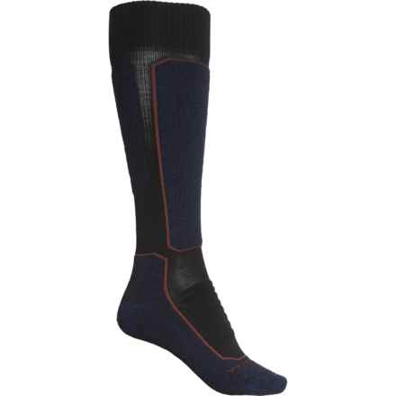 Icebreaker Anatomica Medium Cushion Ski Socks - Merino Wool, Over the Calf (For Women) in Black/Royal Navy/Espresso