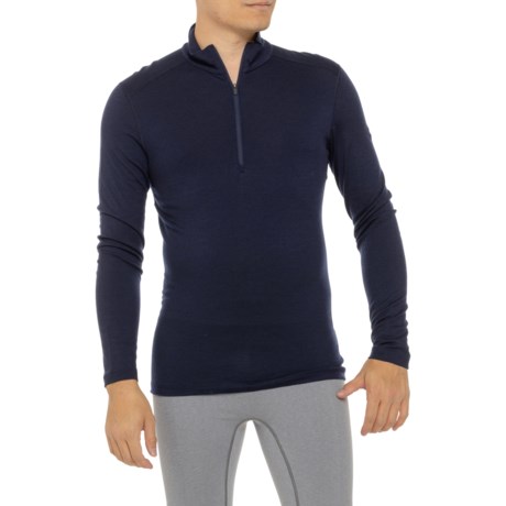 Icebreaker BodyFit 200 Oasis Base Layer Top - Merino Wool, Zip Neck, Long Sleeve in Midnight Navy