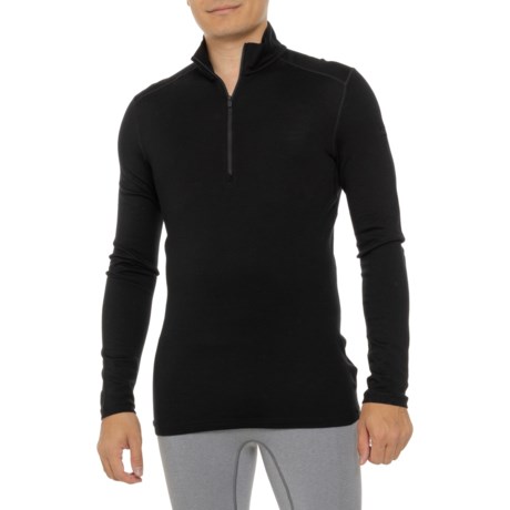 Icebreaker BodyFit 260 Tech Base Layer Top - Merino Wool, Zip Neck, Long Sleeve in Black