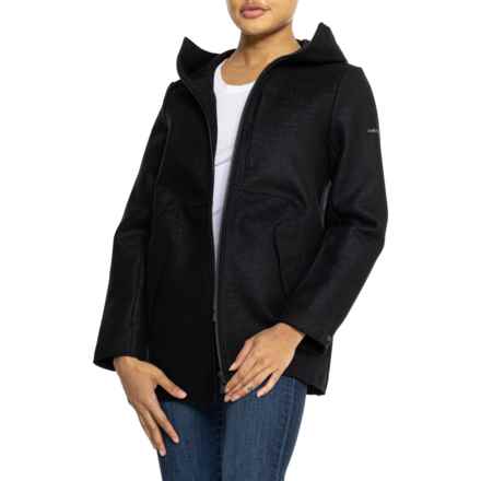 Icebreaker Felted Hooded Jacket - Merino Wool in Black