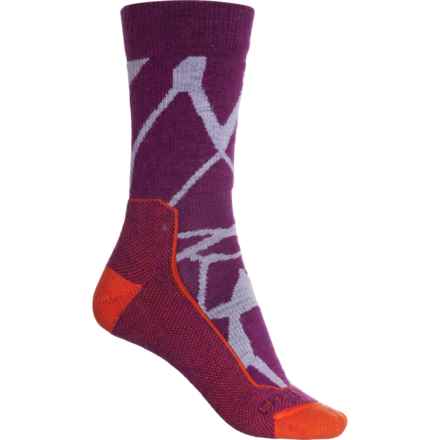 Icebreaker Landscapes Medium Cushion Hiking Socks - Merino Wool, Crew (For Women) in Purple Haze/Go Berry/Vibrant Earth