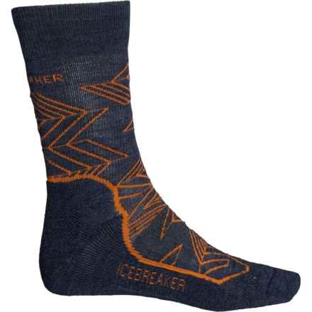 Icebreaker Light Cushion Hiking Socks - Merino Wool, Crew (For Men) in Fathom/Koi/Midnight
