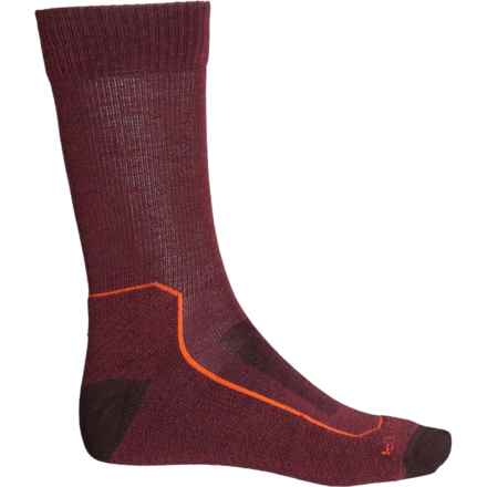 Icebreaker Light Cushion Hiking Socks - Merino Wool, Crew (For Men) in Port/Blaze/Bittersweet