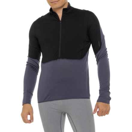 Icebreaker Merino 200 RealFleece Descender Shirt - Merino Wool, Zip Neck, Long Sleeve in Black/Graphic/Cb