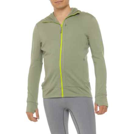 Icebreaker Merino 260 Quantum IV Hoodie - Merino Wool, Full Zip in Lichen/Hyper