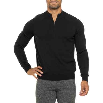 Icebreaker MerinoFine Luxe Sweater - Merino Wool, Zip Neck in Black