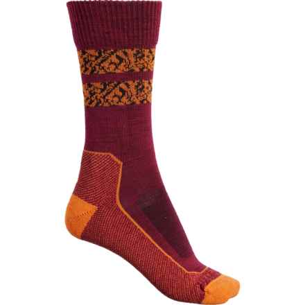 Icebreaker Natural Summit Light Cushion Hiking Socks - Merino Wool, Crew (For Women) in Cherry/Flash/Black