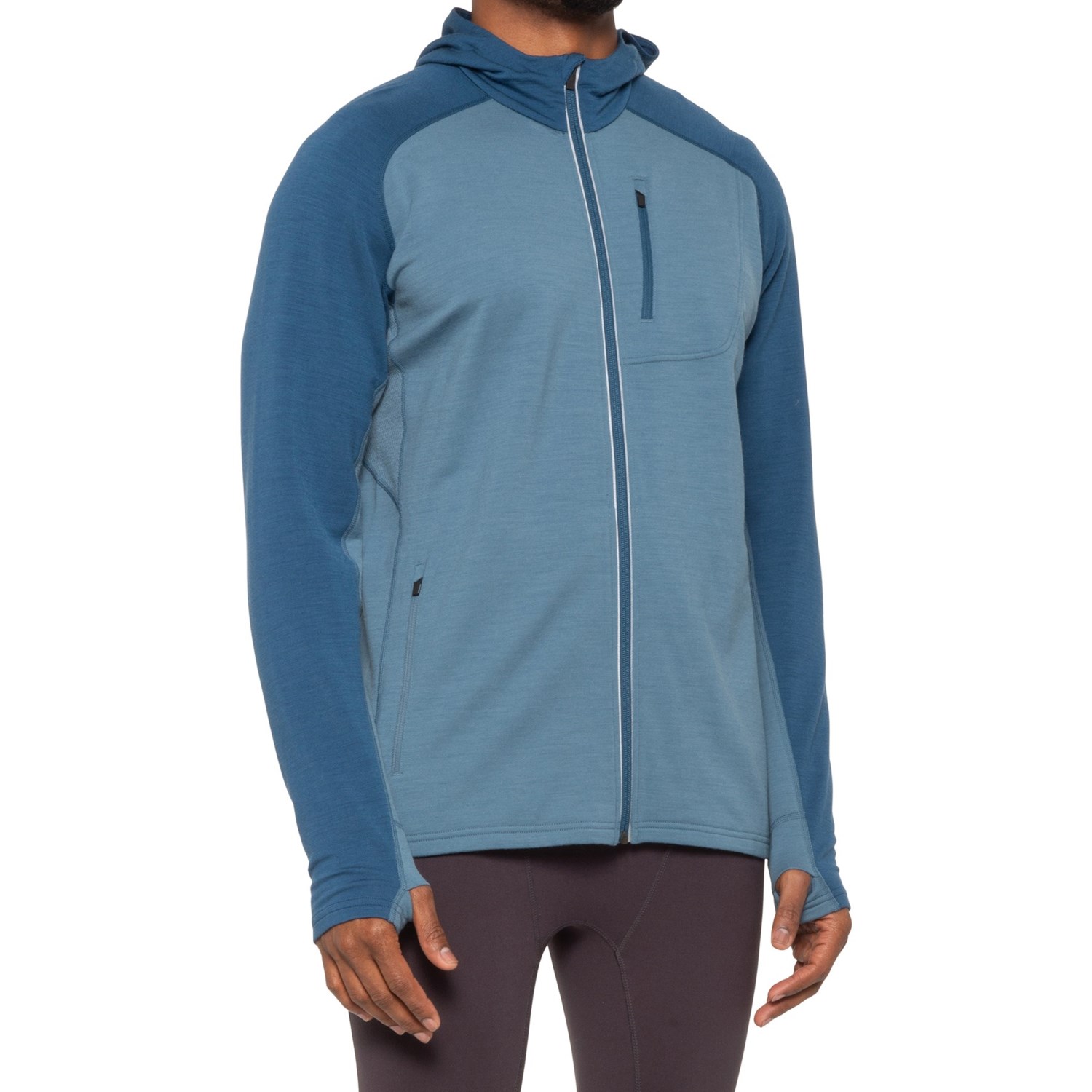 merino wool full zip hoodie