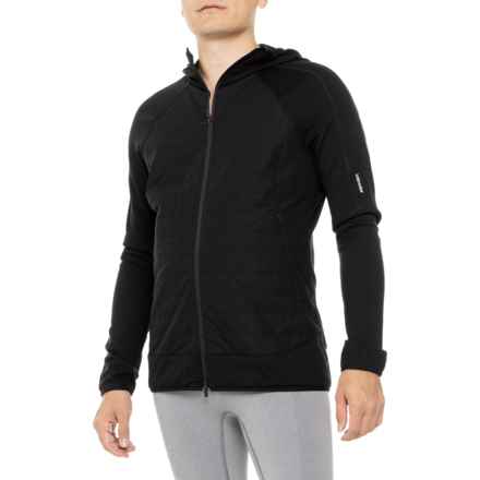 Icebreaker Quantum Hybrid Hoodie - Merino Wool, Full Zip in Black