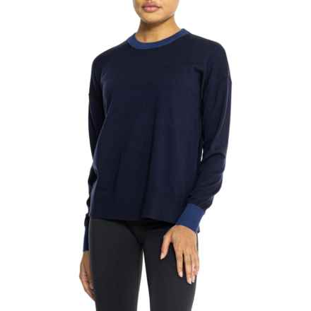 Icebreaker Shearer Crewe Sweater - Merino Wool in M Nvy/Ry Nvy/Cb