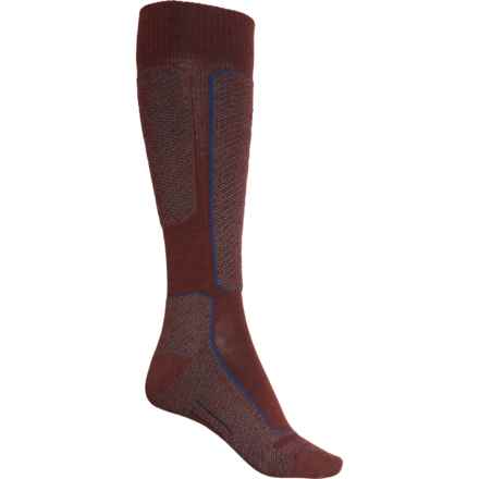 Icebreaker Ski Light Cushion Ski Socks - Merino Wool, Over the Calf (For Women) in Espresso/Sage/Royal Navy