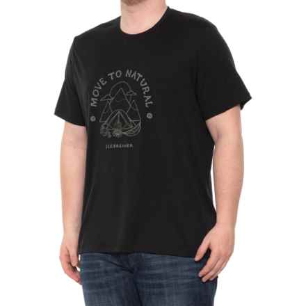 Icebreaker Tech Lite II Canopy Camper T-Shirt - Merino Wool, Short Sleeve (For Men) in Black