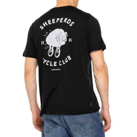 Icebreaker Tech Lite II Sheeperds Cycle T-Shirt - Merino Wool, Short Sleeve in Black