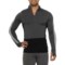 Icebreaker ZoneKnit 200 Base Layer Top - Merino Wool, Zip Neck, Long Sleeve in Jet Heather/Black/Metro Heather/Cb