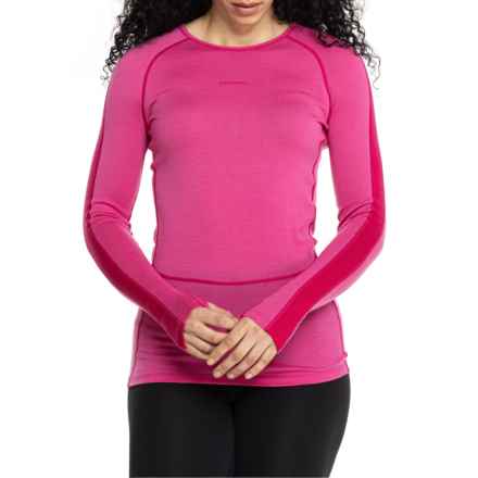 Icebreaker ZoneKnit 260 Base Layer Top - Long Sleeve in Tempo/Electron Pink/Cb
