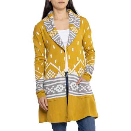 Icelandic Design Naida Cardigan Sweater - Merino Wool in Yellow