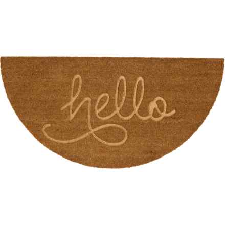 iDesign Hazel Hello Debossed Shaped Coir Doormat - 20x40" in Natural