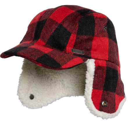 Igloos Berber Lined Plaid Fargo Cap (For Big Boys) in Red