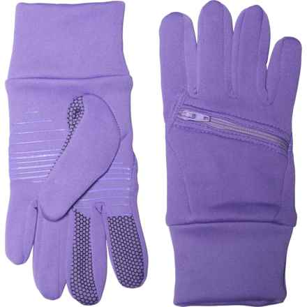 Igloos Big Girls Stretch Fleece Active Gloves - Touchscreen Compatible in Purple