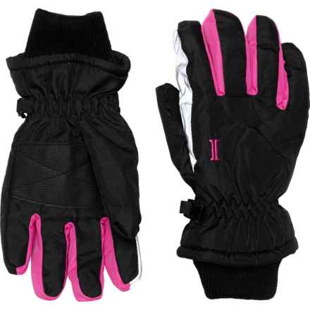 Igloos Contrast Color Ski Gloves - Waterproof, Insulated (For Big Girls) in Magenta