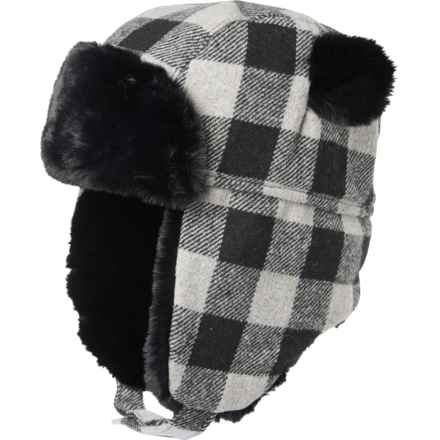 Igloos Plaid Trapper Hat - Fleece Lined (For Toddler Boys) in Gray