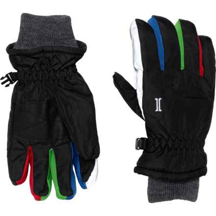 Igloos Rainbow Ski Gloves - Waterproof, Insulated (For Big Boys and Girls) in Black/Rainbow