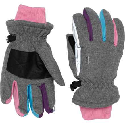 Igloos Rainbow Ski Gloves - Waterproof, Insulated (For Big Boys and Girls) in Gray/Pink