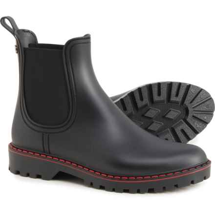 Igor Made in Spain Stitch Accent Chelsea Rain Boots - Waterproof (For Women) in Black/Red