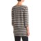 235JH_2 Indigenous Nautical-Stripe Sweater - Organic Cotton, Elbow Sleeve (For Women)