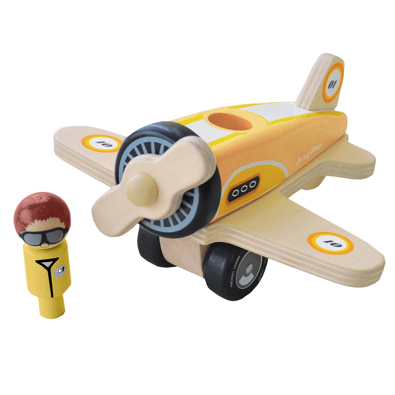 indigo Jamm Percy Plane Wood Toy