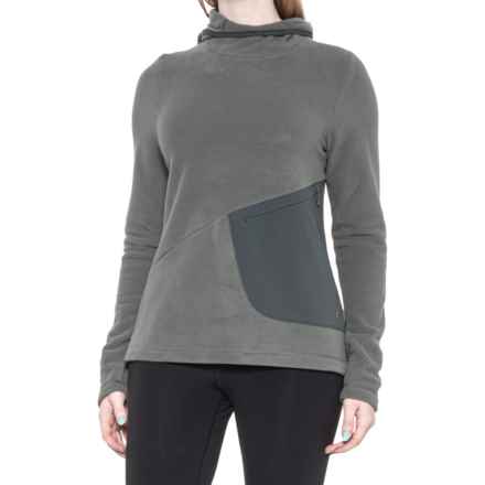 Indyeva Enak Lightweight Cowl Neck Polartec® Fleece Shirt - Long Sleeve in Ivy