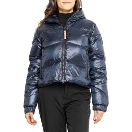 Indyeva Quilted Down Hooded Jacket - 600 Power Fill in Dark Navy