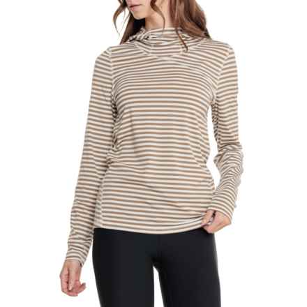 Indyeva Tulum Hooded Shirt - Long Sleeve in Baileys/Winter Cloud Stripe