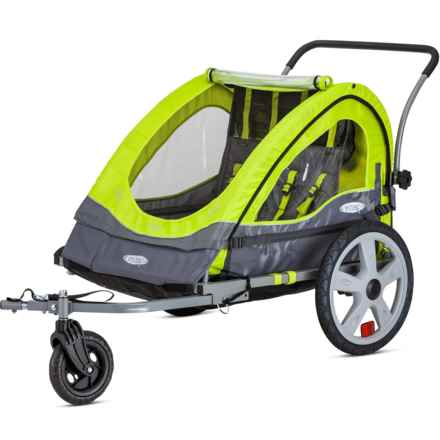 InStep Quick N Ez Double Bike Trailer with Stroller Kit in Lime